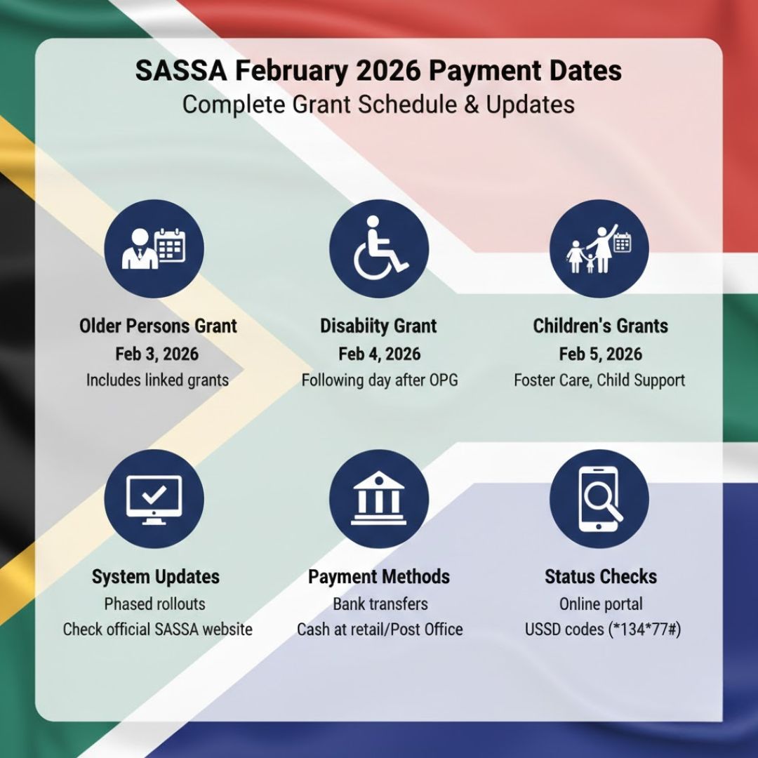 SASSA February 2026 Payment Dates: